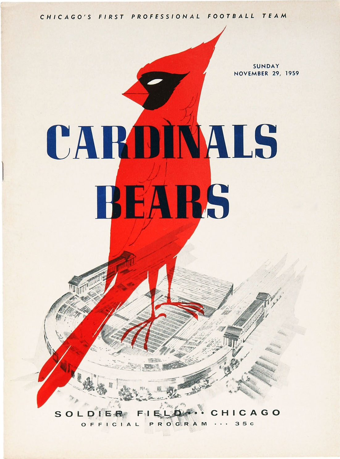 NFL Program: Chicago Cardinals vs. Chicago Bears (November 29, 1959)