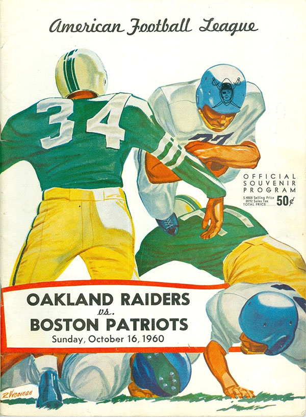 AFL Program: Oakland Raiders vs. Boston Patriots (October 16, 1960