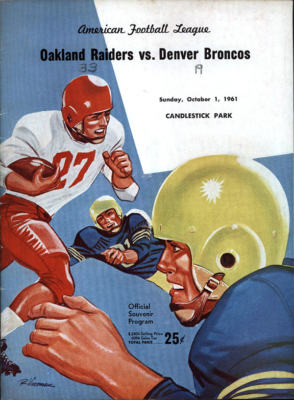 NFL Program: Oakland Raiders vs. Denver Broncos (October 1, 1961)