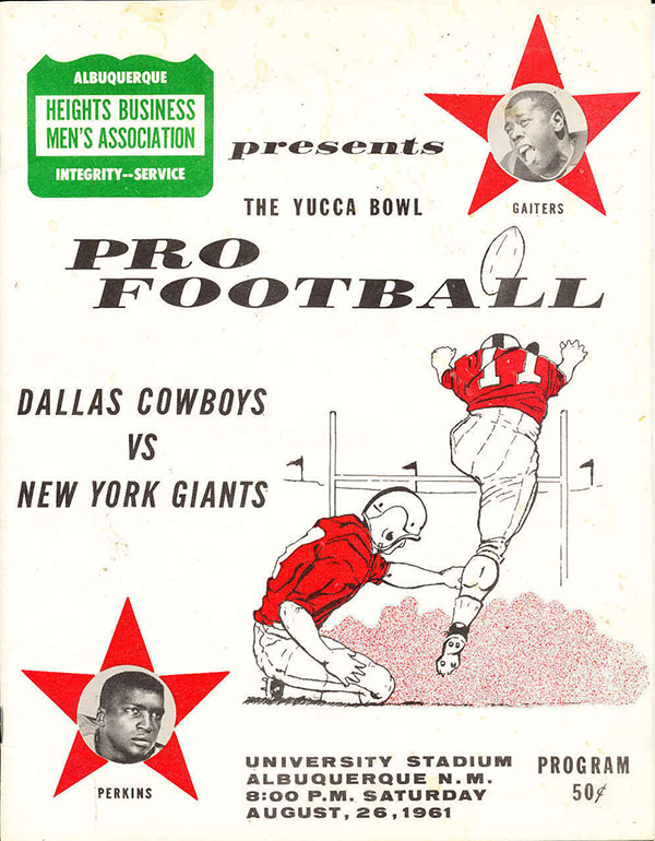 NFL Program: Dallas Cowboys vs. New York Giants (August 26, 1961)