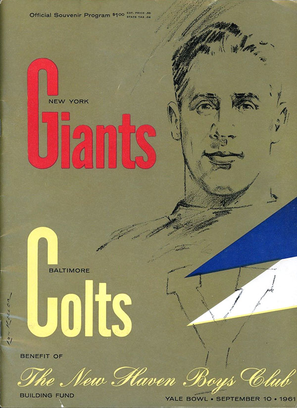 NFL Program: New York Giants vs. Baltimore Colts (September 10, 1961)