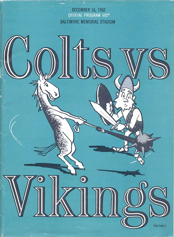 NFL Program: Baltimore Colts vs. Minnesota Vikings (December 16, 1962)