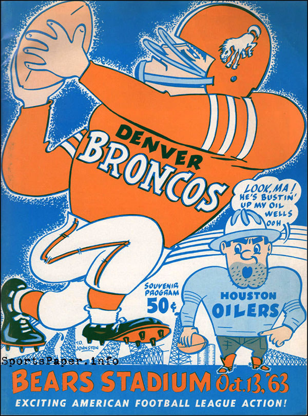 AFL Program: Denver Broncos vs. Houston Oilers (October 13, 1963)