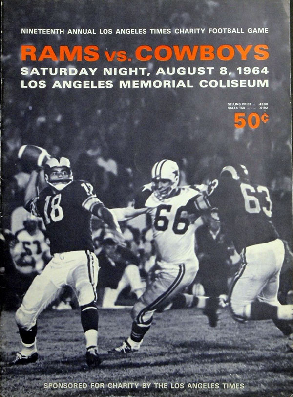 NFL Program: Los Angeles Rams vs. Dallas Cowboys (August 8, 1964)