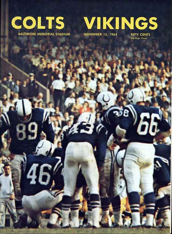 NFL Program: Baltimore Colts vs. Minnesota Vikings (November 15, 1964)