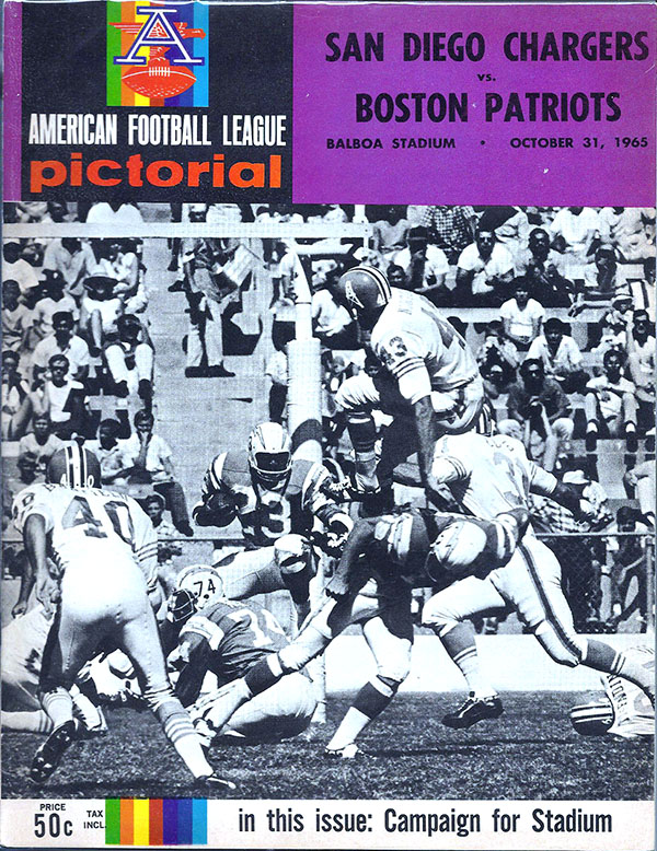 AFL Program: San Diego Chargers vs. Boston Patriots (October 31, 1965)