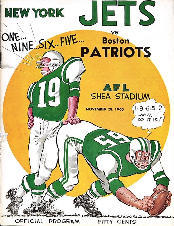 AFL Program New York Jets vs. Boston Patriots (November 28, 1965