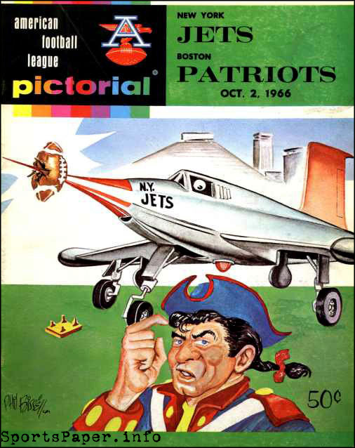 AFL Program: Boston Patriots vs. New York Jets (October 2, 1966