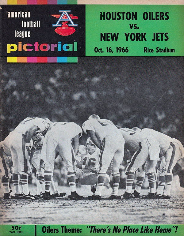 AFL Program: Houston Oilers vs. New York Jets (October 16, 1966)