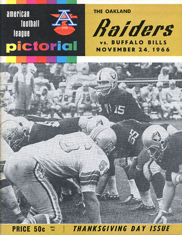 AFL Program: Oakland Raiders vs. Buffalo Bills (November 24, 1966)