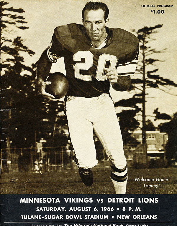 NFL Program: Minnesota Vikings vs. Detroit Lions (August 6, 1966)