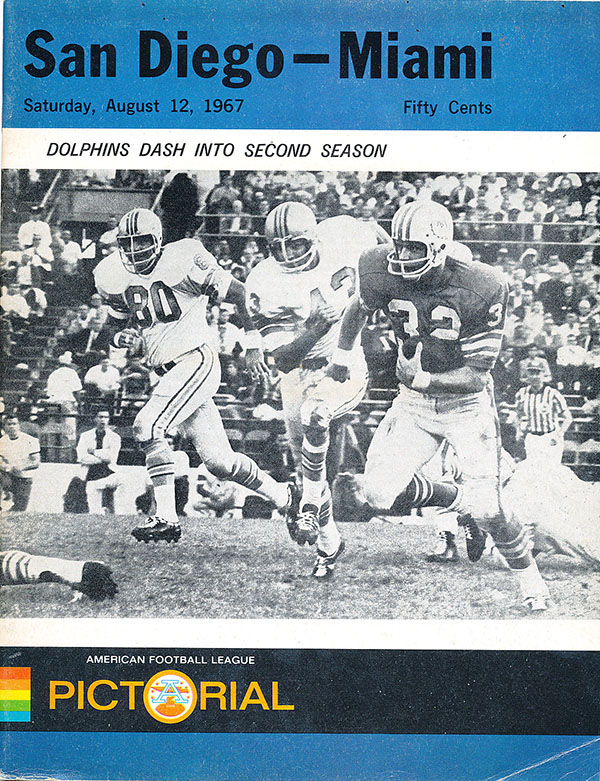 AFL Program: San Diego Chargers vs. Miami Dolphins (August 12, 1967)