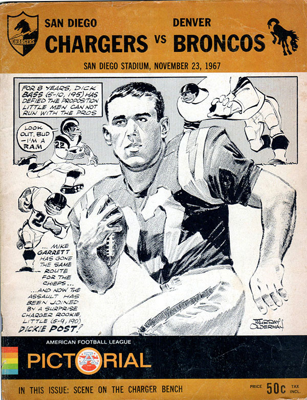 AFL Program: San Diego Chargers vs. Denver Broncos (November 23, 1967)