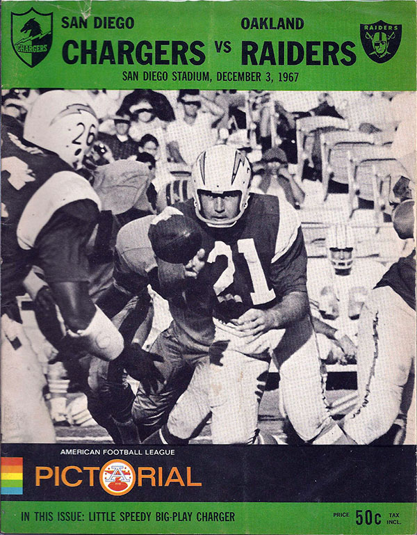 AFL Program: San Diego Chargers vs. Oakland Raiders (December 3, 1967)