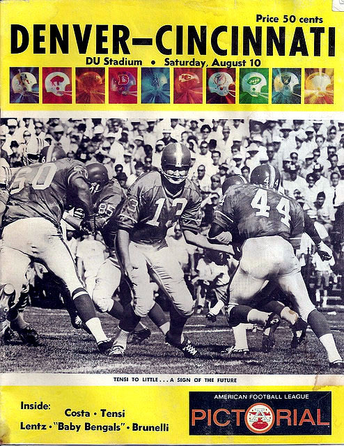 AFL Program: Denver Broncos vs. Cincinnati Bengals (August 10, 1968)