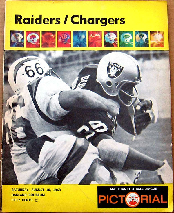 AFL Program: Oakland Raiders vs. San Diego Chargers (August 10, 1968)