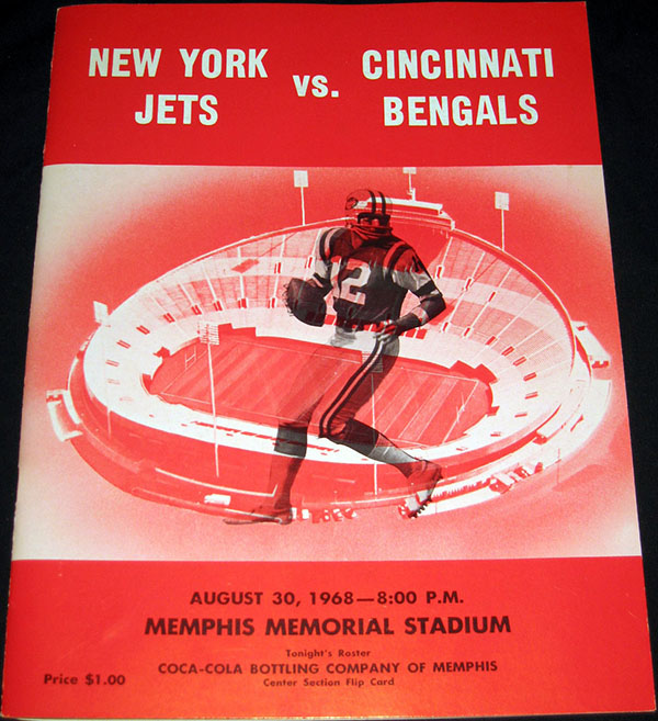 AFL Program: New York Jets vs. Cincinnati Bengals (August 30, 1968)