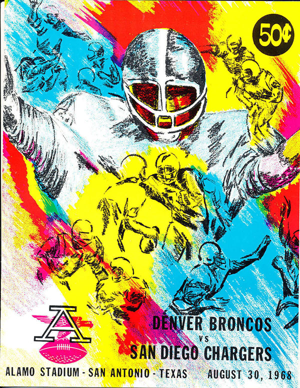 AFL Program: Denver Broncos vs. San Diego Chargers (August 30, 1968)