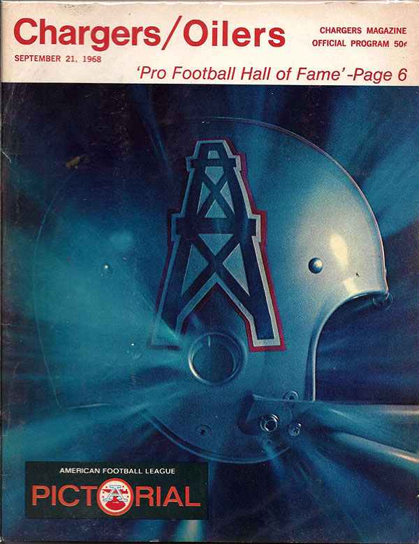 NFL Program: San Diego Chargers vs. Houston Oilers (September 21, 1968)