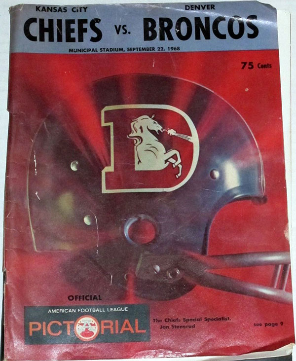 AFL Program: Kansas City Chiefs vs. Denver Broncos (September 22, 1968)