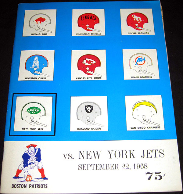 AFL Program: Boston Patriots vs. New York Jets (September 22, 1968)