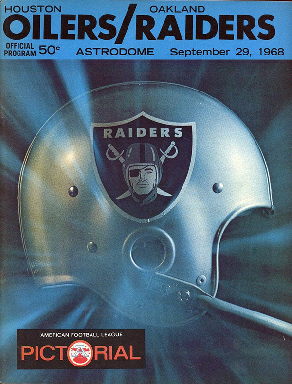 AFL Program: Houston Oilers vs. Oakland Raiders (September 29, 1968)