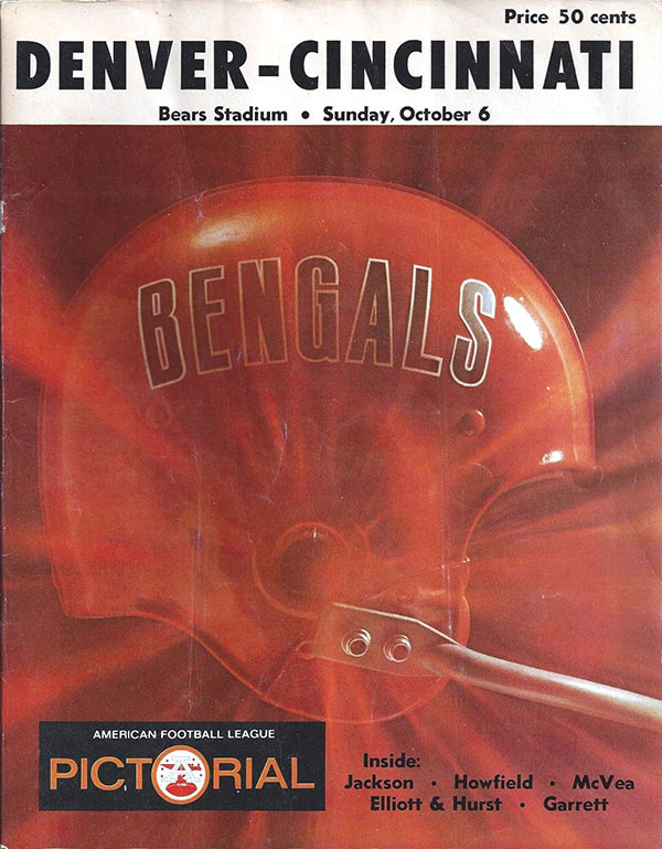 AFL Program: Denver Broncos vs. Cincinnati Bengals (October 6, 1968)