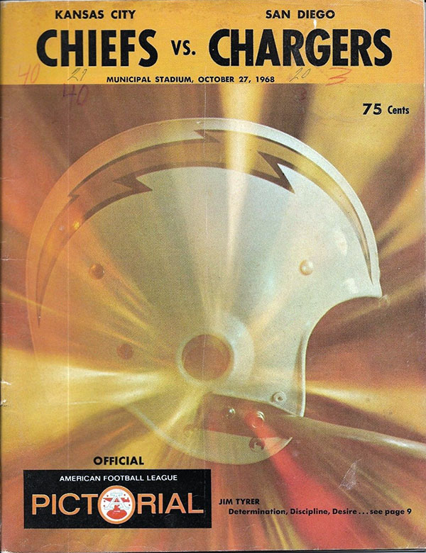 AFL Program: Kansas City Chiefs vs. San Diego Chargers (October 27, 1968)