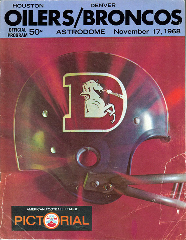 AFL Program: Houston Oilers vs. Denver Broncos (November 17, 1968)