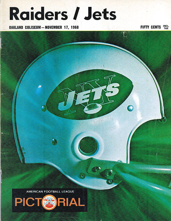 AFL Program: Oakland Raiders vs. New York Jets (November 17, 1968)