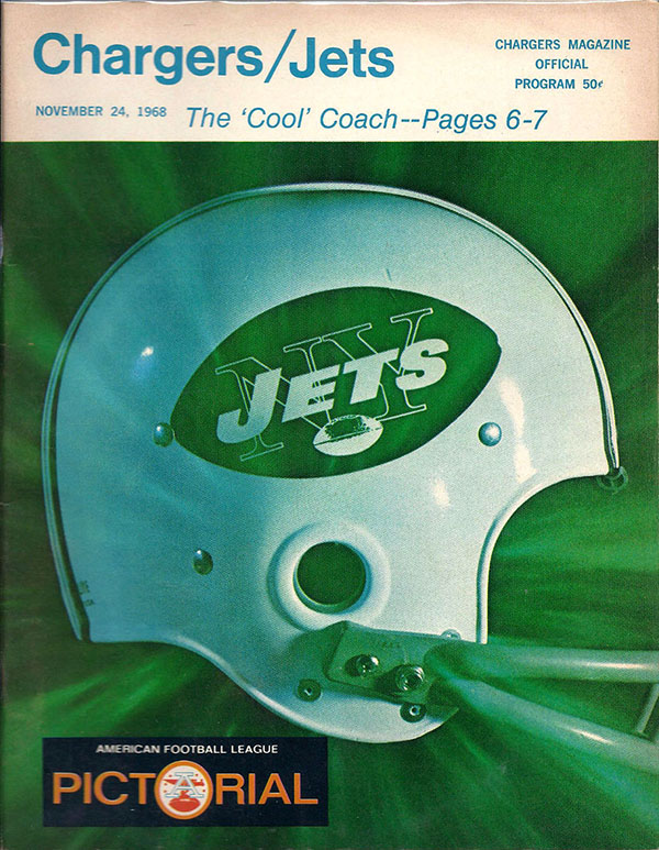 NFL Program: San Diego Chargers vs. New York Jets (November 24, 1968)