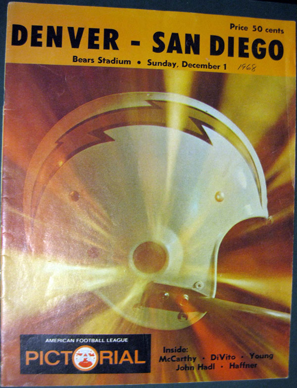 AFL Program: Denver Broncos vs. San Diego Chargers (December 1, 1968)