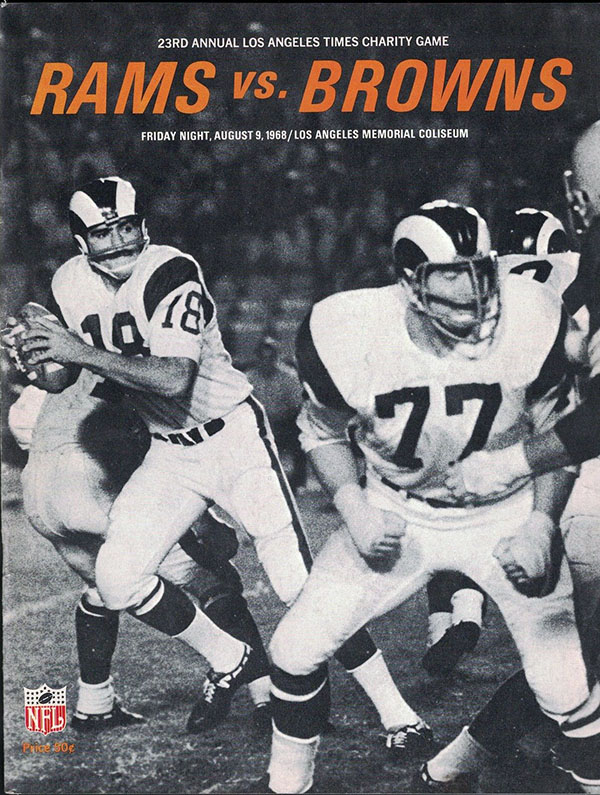 NFL Program: Los Angeles Rams vs. Cleveland Browns (August 9, 1968)