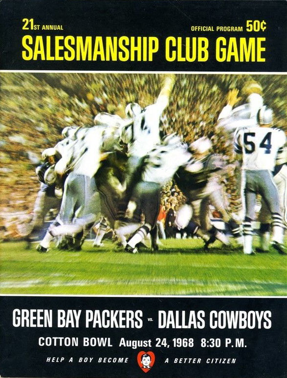 NFL Program: Dallas Cowboys vs. Green Bay Packers (August 24, 1968)