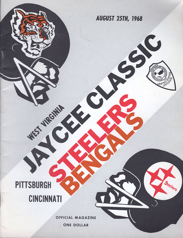 NFL Program: Pittsburgh Steelers vs. Cincinnati Bengals (August 25, 1968)