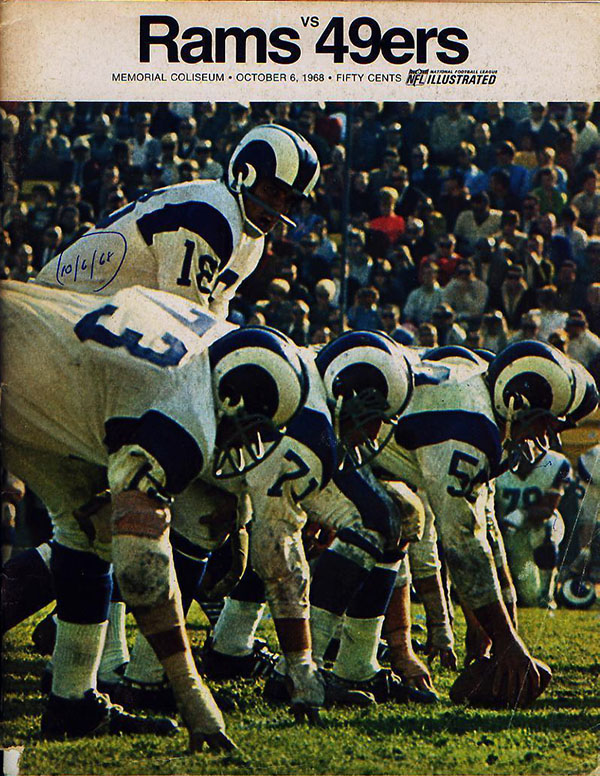 NFL Program: Los Angeles Rams vs. San Francisco 49ers (October 6, 1968)