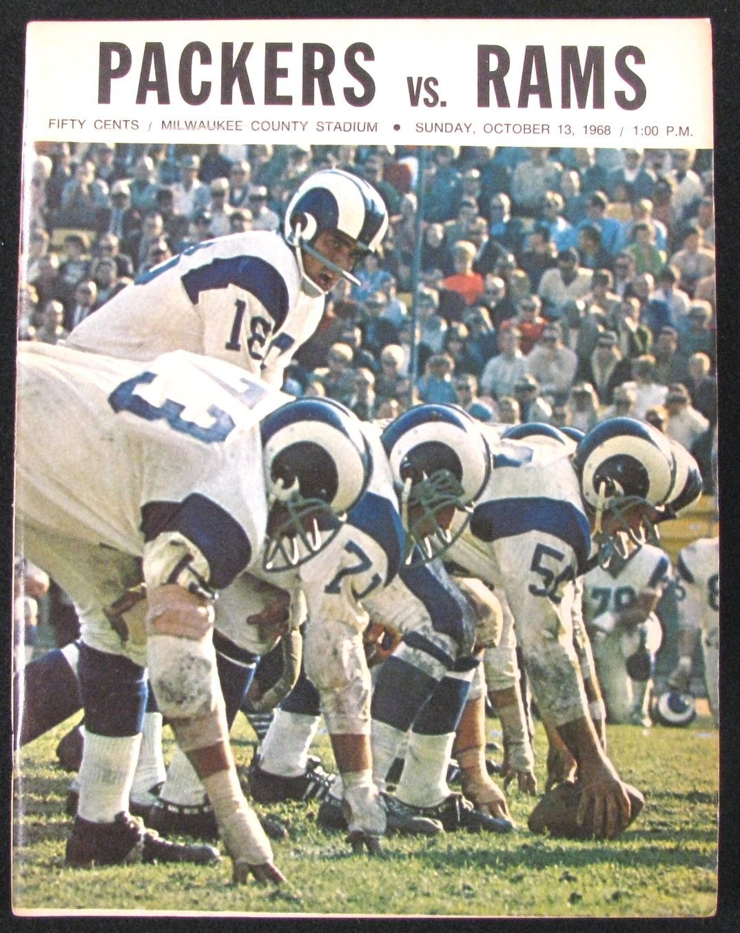 NFL Program: Green Bay Packers vs. Los Angeles Rams (October 13, 1968)