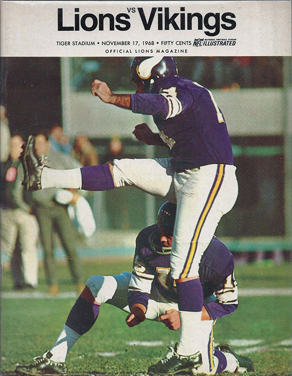 NFL Program: Detroit Lions vs. Minnesota Vikings (November 17, 1968)