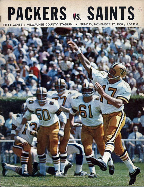 NFL Program: Green Bay Packers vs. New Orleans Saints (November 17, 1968)