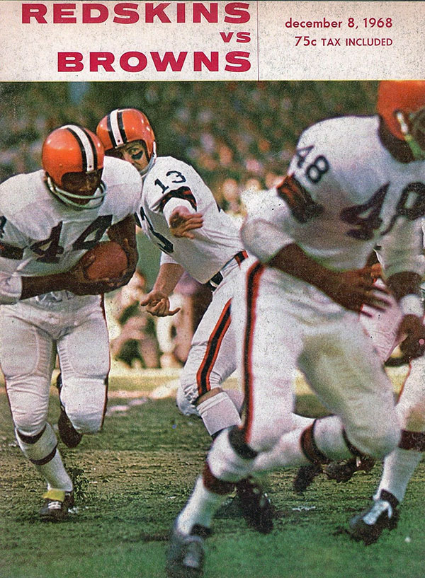 NFL Program: Washington Redskins vs. Cleveland Browns (December 8, 1968)