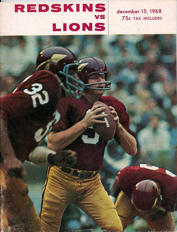 NFL Program: Washington Redskins vs. Detroit Lions (December 15, 1968)