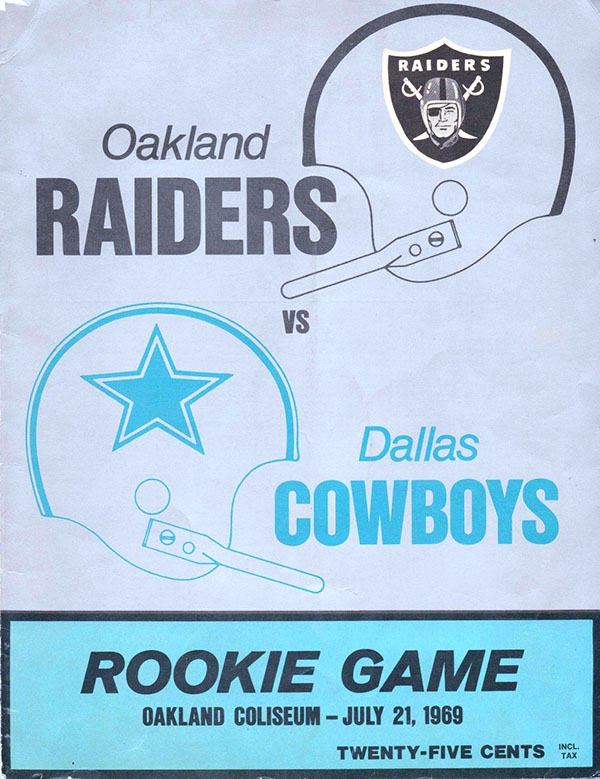 AFL Program: Oakland Raiders vs. Dallas Cowboys (July 21, 1969)