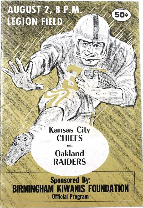 AFL Program: Kansas City Chiefs vs. Oakland Raiders (August 2, 1969)