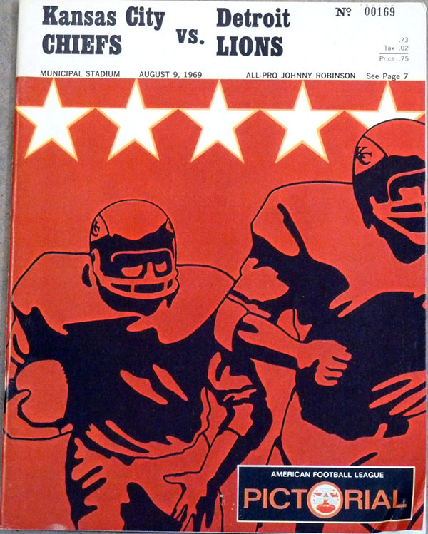 AFL Program: Kansas City Chiefs vs. Detroit Lions (August 9, 1969)