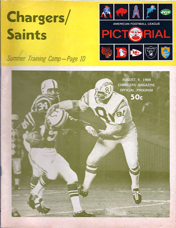 AFL Program: San Diego Chargers vs. New Orleans Saints (August 9, 1969)