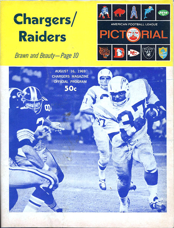 AFL Program: San Diego Chargers vs. Oakland Raiders (August 16, 1969)