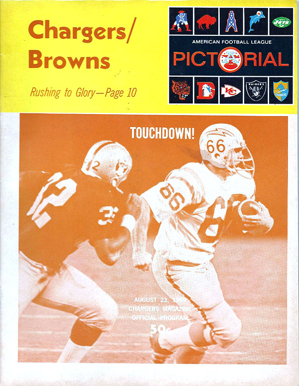 AFL Program: San Diego Chargers vs. Cleveland Browns (August 23, 1969)