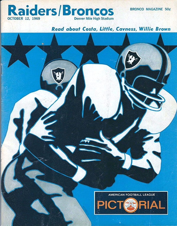 AFL Program: Denver Broncos vs. Oakland Raiders (October 12, 1969)