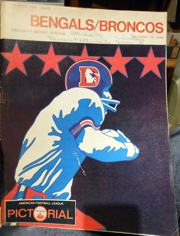 AFL Program: Cincinnati Bengals vs. Denver Broncos (October 19, 1969)