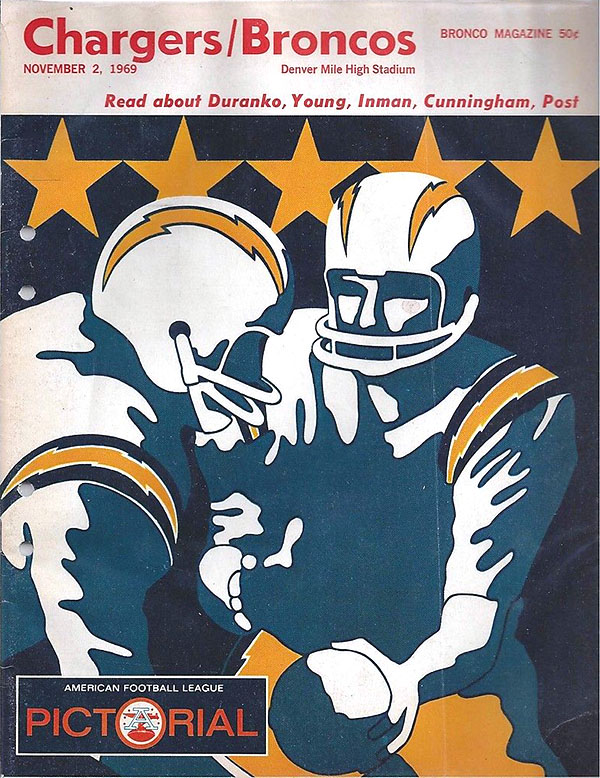 AFL Program: Denver Broncos vs. San Diego Chargers (November 2, 1969)